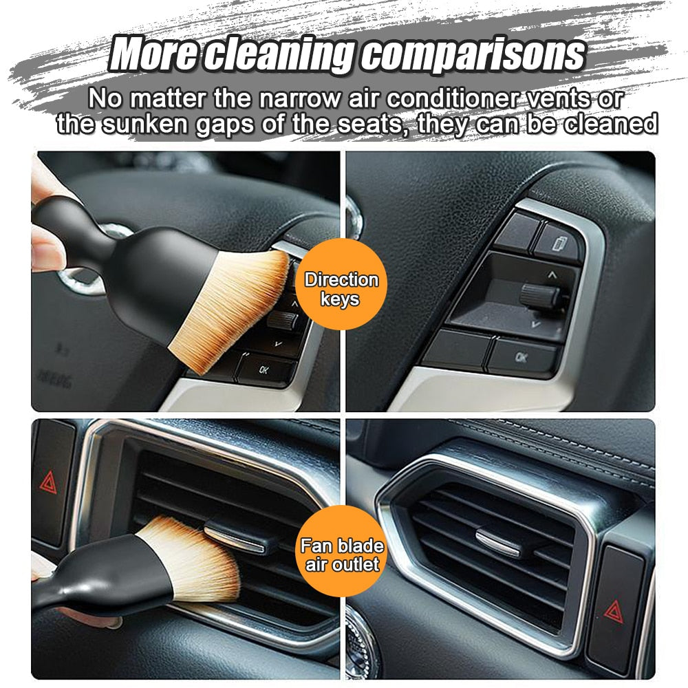 Car Cleaning Brush Air Outlet Brushes Dust Removal Tools Car Interior Cleaning Brush with Cover Dashboard Car Slit Cleaning Tool
