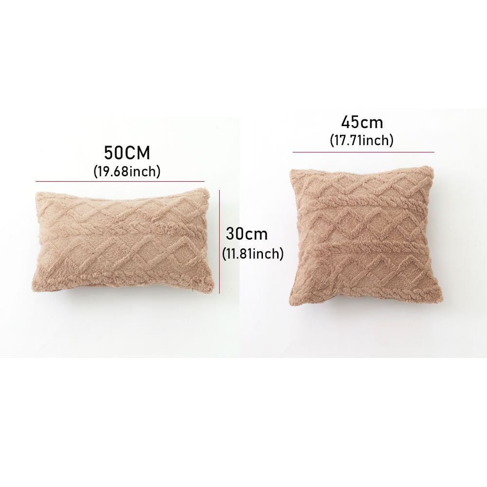 Decorative Cushion Cover 45x45 Plush Home Pillows Case Retro Fluffy Soft Throw Pillow Cover For Living Room Sofa Couch Decor