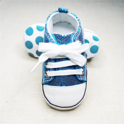 2023 Newborn Sequined Canvas Baby Sneakers Baby Shoes Baby Boys Girls Shoes Baby Toddler Shoes Soft Sole Non-slip Baby Shoes