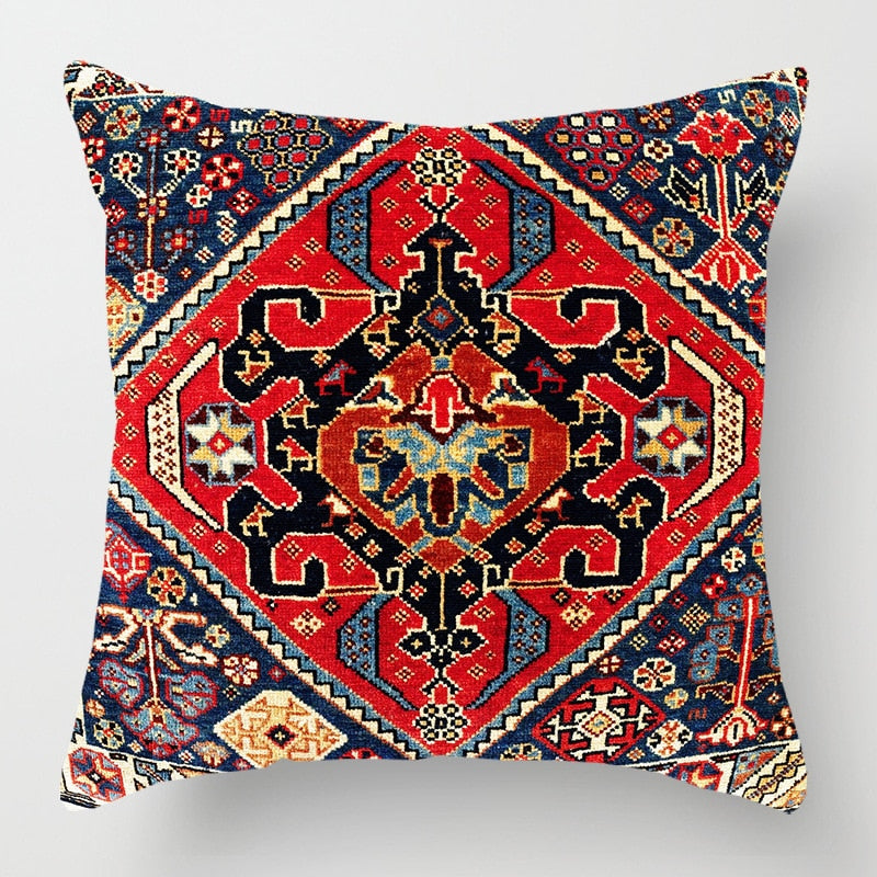 2021 New Ethnic Persian Carpet Print Linen Pillows Case Hot Bohemian Decorative Geometric Throw Pillows Sofa Couch Home Decor