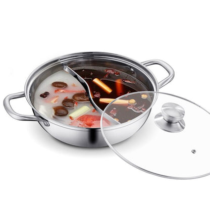 Hot Pot Induction Cooker Chinese Fondue 304 Stainless Steel Hotpot with Lid Gas Induction Stove Cooking Pot for Kitchen Cookware