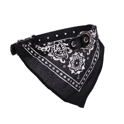 PU Cat Dog Collar with Bandanas for Small Medium Dogs Cats French Bulldog Corgi Puppy Kitten Accessories Low Price Pet Products