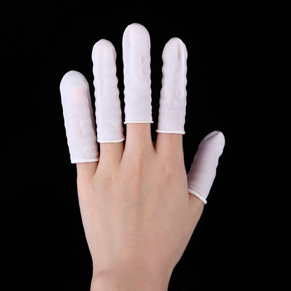 100Pcs Latex Finger Gloves Manicure Tools Nail Salon Equipment Nail Practice Hand Protector Cots
