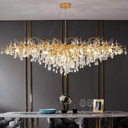 American Luxury Crystal Ceiling Chandelier Modern Lustre Living Dining Bedroom Hanging Lamp Hotel Hall Home Decor Pendant Lights