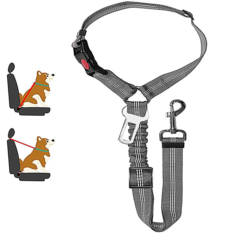 New Solid Two-in-one Dog Harness Leash Pet Car Seat Belt BackSeat Safety Belt Adjustable for Kitten Dogs Collar Pet Accessories