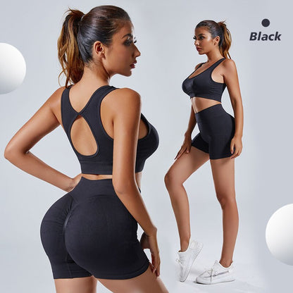 CZGUKE Workout Outfits for Women 2 Piece Acid Wash High Waist Butt Lifting Shorts Crop Top Exercise Set