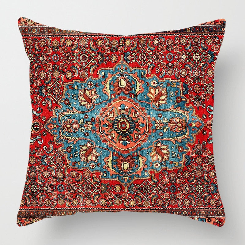 2021 New Ethnic Persian Carpet Print Linen Pillows Case Hot Bohemian Decorative Geometric Throw Pillows Sofa Couch Home Decor