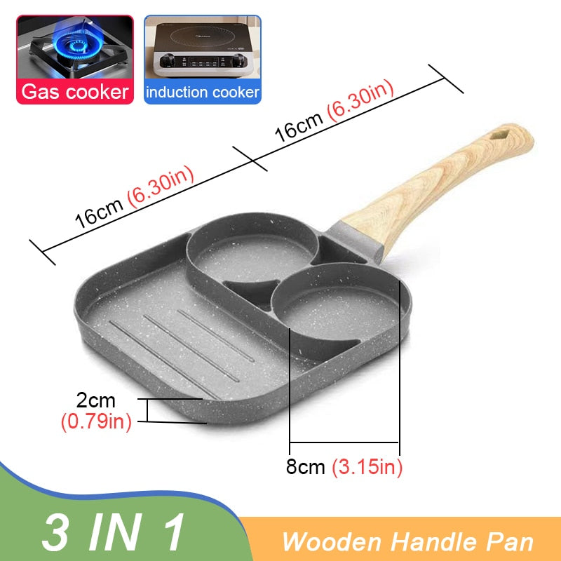 2/4-Hole Frying Pot Pan Thickened Omelet Pan Non-stick Egg Pancake Steak Pan Cooking Egg Ham Pans Breakfast Maker Cookware Pan