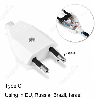 1-100pcs EU Plug Adapter 16A Male Replacement Outlets Rewireable Schuko Electeic Socket Euro Connector For Power Extension Cable