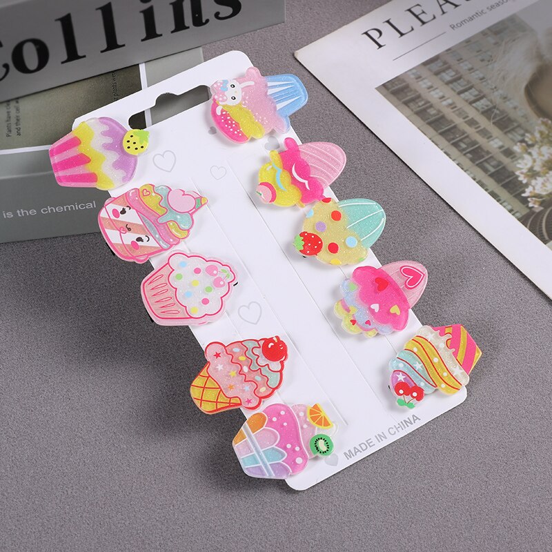 10PCS/Set New Cute Cartoon Unicorn Hair Clips for Girls Colorful Sweet Unicorn Hairpin Kids Barrette Hair Accessories for Girls