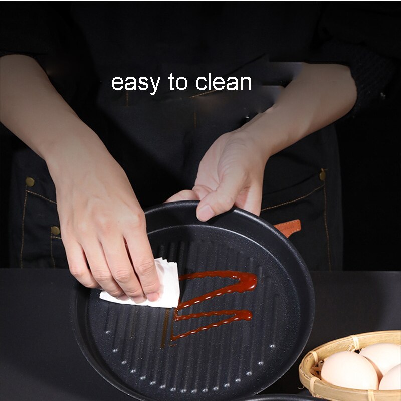 Aluminum Frying Pan Non-stick Barbecue Frying Pan Korean round Tray  Barbecue Grill Tray Kitchen Cooking Cookware