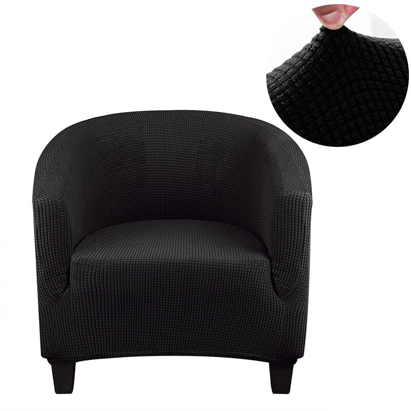 Single Seat Armchair All Cover Solid Color Stretch Club Couch Slipcover Simple Morden Style For Living Room Home Hotel Bar Decor