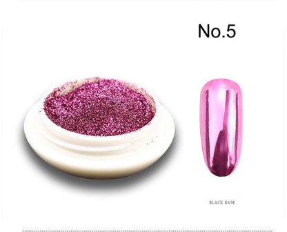 1pc 19Colors Nail Glitter Mirror Powder Chrome Dust Pigment 0.5g Paint Dip Metallic Shiny With Magic Effect Dust