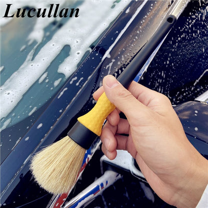 Lucullan Super Dense Auto Wheels,Interior,Exterior Cleaning Tools Car Detailing Brush With Comfortable Grip&Soft Bristle