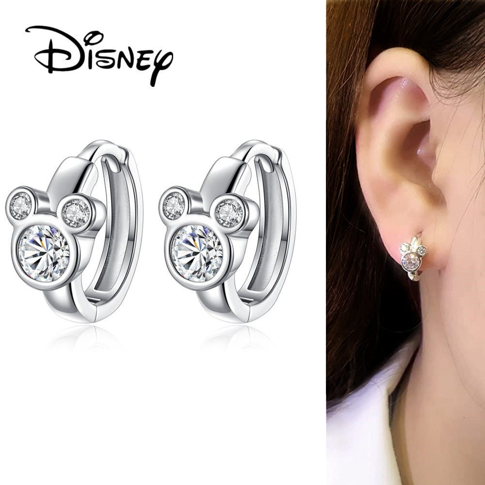 Disney Mickey Mouse Earring 925 Silver Heart Earring Pumpkin Coach Stud Earrings Silver Women Star Butterfly Earrings Jewelry