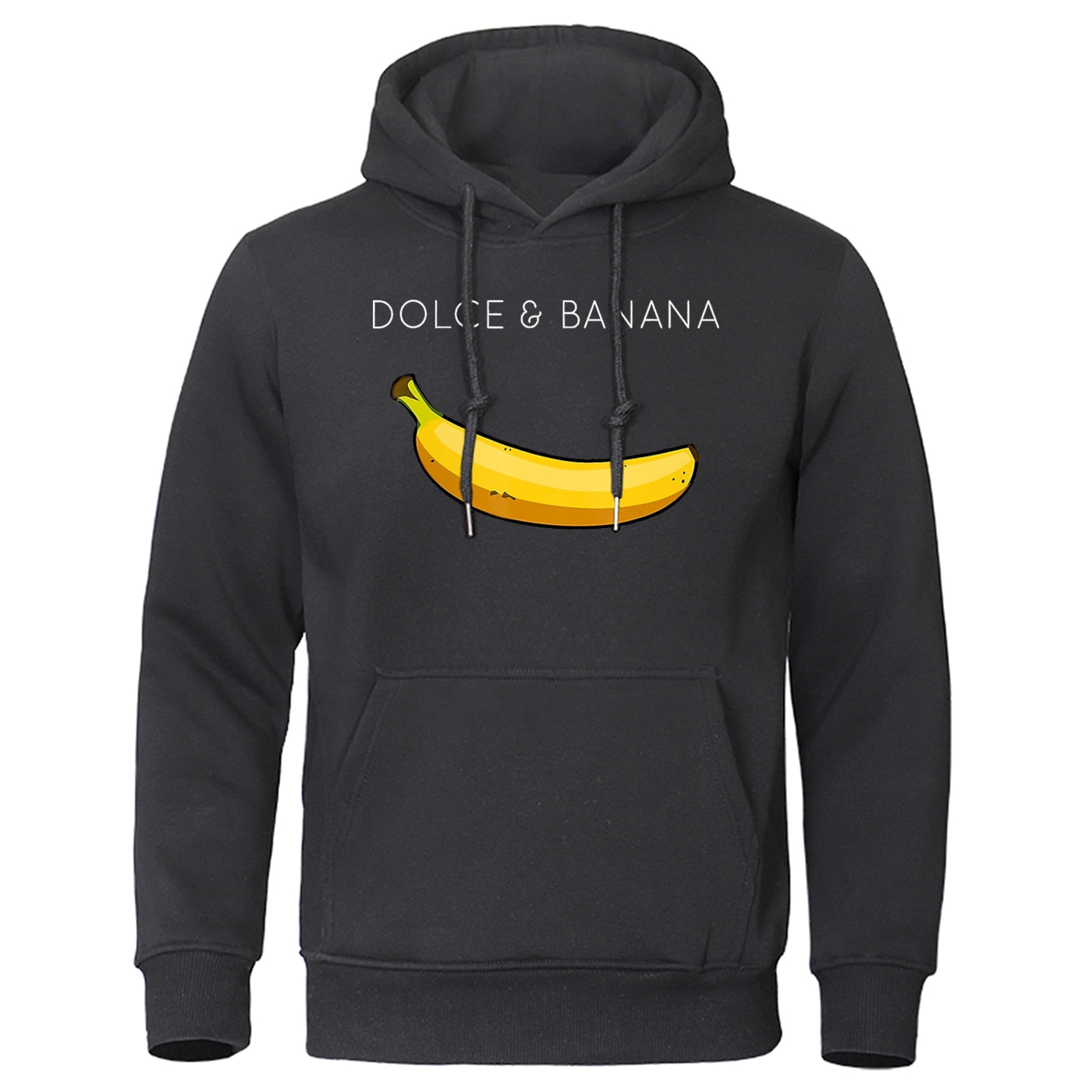 Dolce &amp; Banana Printing Men&#39;s Sweatshirt Fashion Casual Hoodies Autumn Loose Pullover Tops Pocket Fleece Warm Sportswear Male