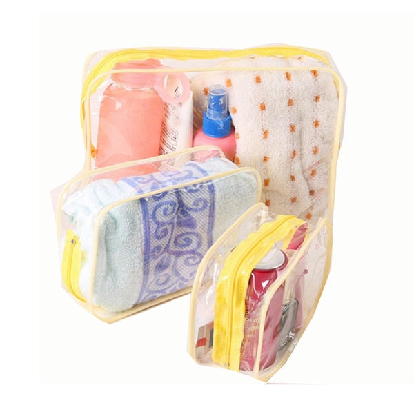 Transparent Cosmetic Bag PVC Women Zipper Clear Makeup Bags Beauty Case Travel Make Up Organizer Storage Bath Toiletry Wash Bag