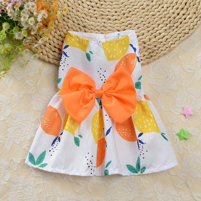 Pet Supplies Small Dog Flower Princess Dress Kitty Teddy New Pet Clothes Cute Dog Skirt Summer Thin Pet Accessories