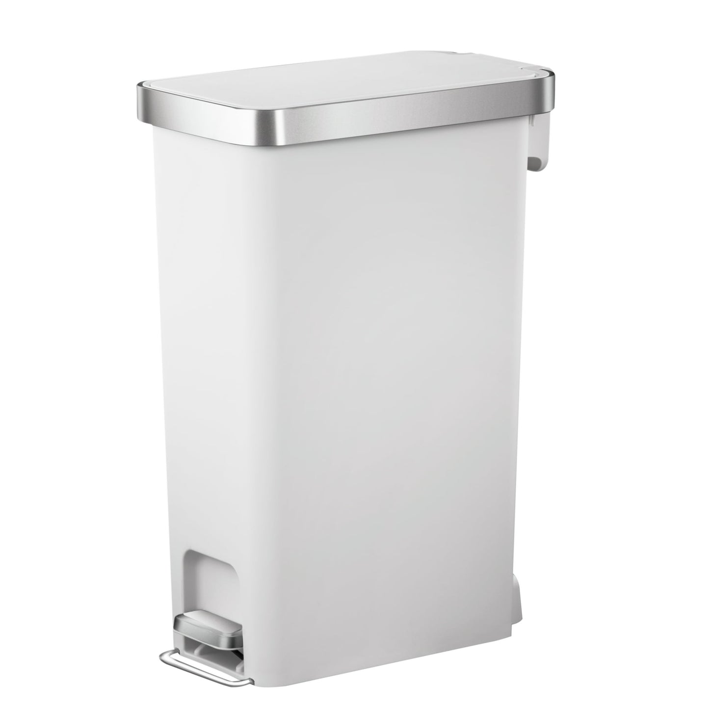 10.5-gal Plastic Slim Kitchen Step Trash Can, Black Trash Can Kitchen
