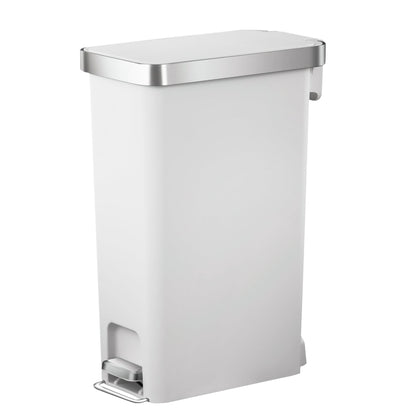 10.5-gal Plastic Slim Kitchen Step Trash Can, Black Trash Can Kitchen