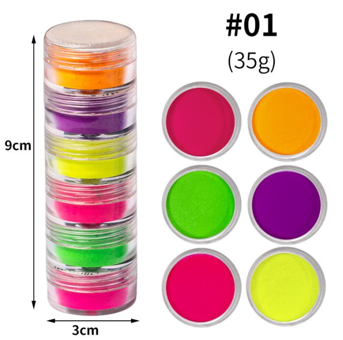 1pc 19Colors Nail Glitter Mirror Powder Chrome Dust Pigment 0.5g Paint Dip Metallic Shiny With Magic Effect Dust