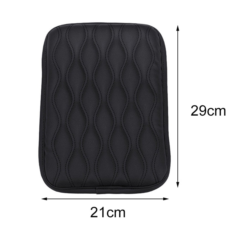 PU Leather Car Armrest Pad Cover Universal Center Console Wave Embroider Auto Seat Box Protection Cushion Hand Supports