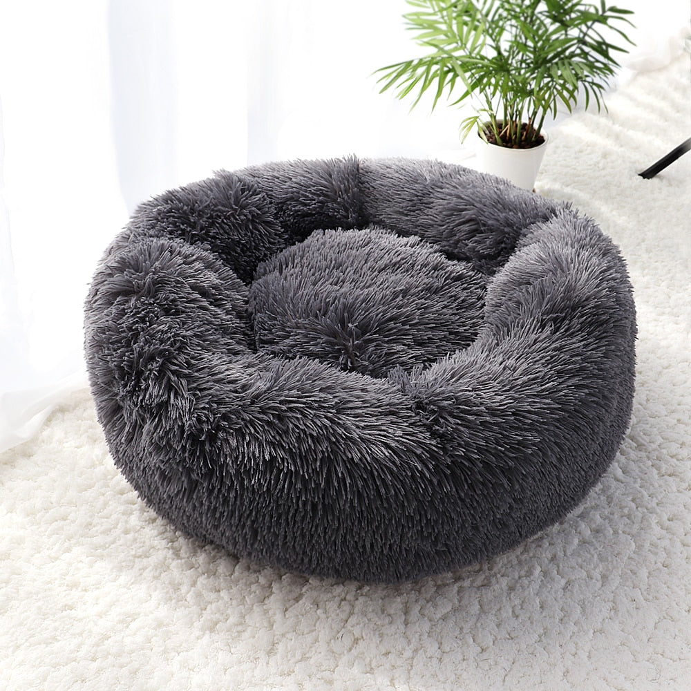 Soft Pet Dog Bed Long Plush Winter Cat Mat Dog Beds For Small Medium Large Dogs House Round Cushion Pet Product Accessories