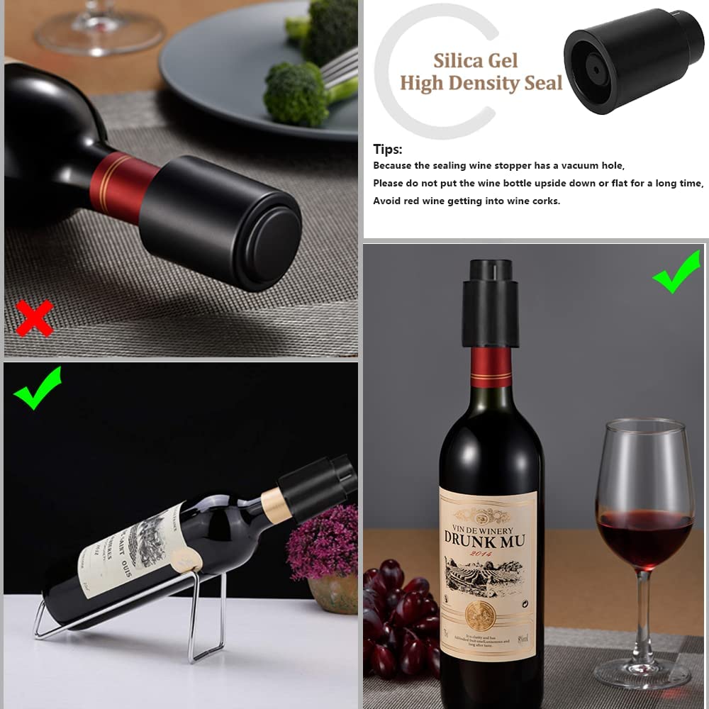 Vacuum Wine Bottle Stopper Sealed Storage Vacuum Memory Wine Stopper Push Style Bar Tools Barware Reusable Wine Cork
