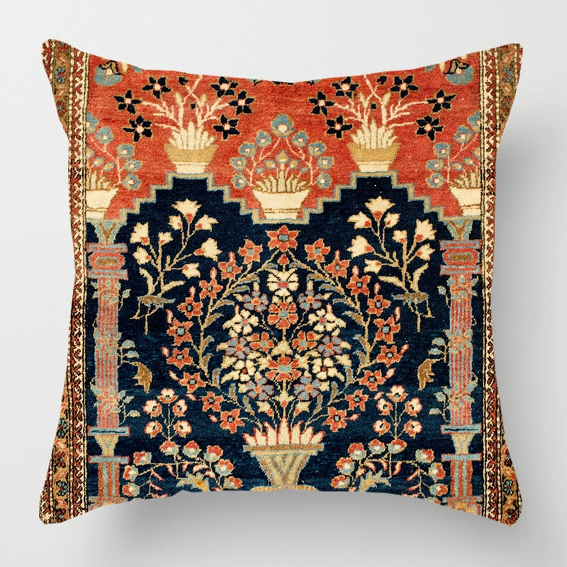 2021 New Ethnic Persian Carpet Print Linen Pillows Case Hot Bohemian Decorative Geometric Throw Pillows Sofa Couch Home Decor