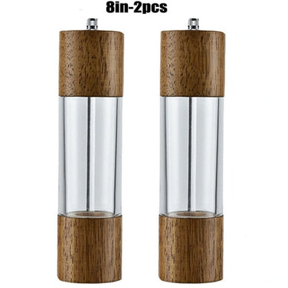 Antique Color Wooden Pepper Mill Manual Salt Spice Grinder With Adjustable Ceramic Core Pepper Grinder Kitchen Helper