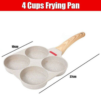 Non-Stick Frying Pan Square Grilling Pan Divided Omelet Egg Frying Pan Steak Breakfast Skillet for Gas Stove Induction Cookware