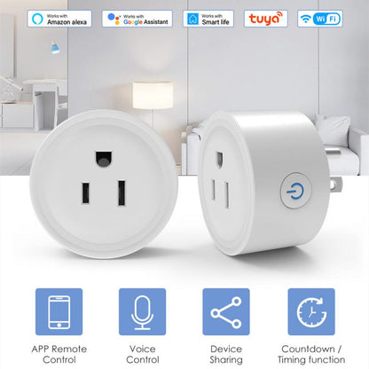 CORUI 10A US WiFi TUYA Smart Plug Socket Remote Control Home Appliances Smart Living Works With Alexa Google Home No Hub