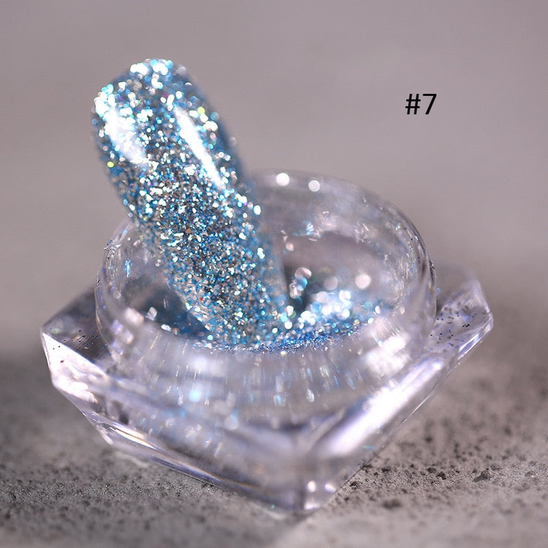 1pc 19Colors Nail Glitter Mirror Powder Chrome Dust Pigment 0.5g Paint Dip Metallic Shiny With Magic Effect Dust