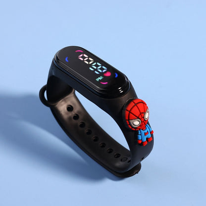 Fashion Mickey Children Watches For Girls Electronic Bracelet Sports Touch LED Spiderman Doll Kids Watch Women Waterproof Clock