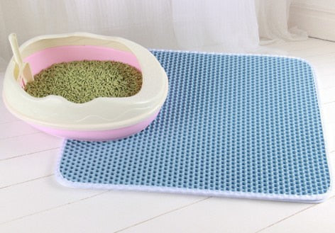 Waterproof EVA Double Layer Cat Litter Box Mat Non-slip Sand Cat Pad Washable Bed Mat Clean Pad Matunder The Cat Litter Box