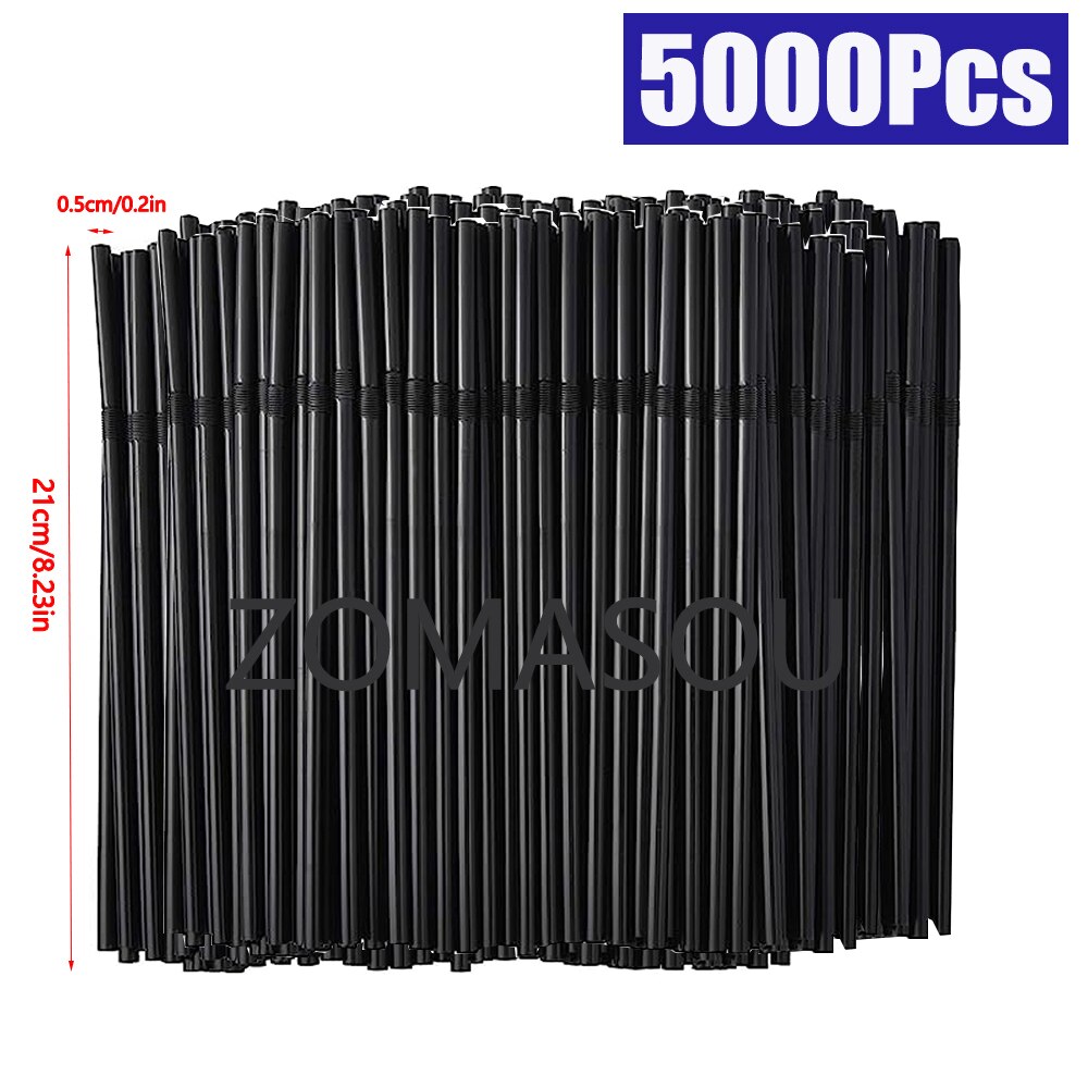 100/500/12000Pcs Multicolor Drinking Straws Rietjes Black Straw Cocktail Kitchen Wedding Bar Party Beverage Straws Accessories