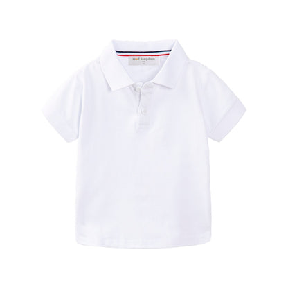 Mudkingdom Fashion Boys Polo Shirts Solid Cotton Car Lapel Short Sleeve Little Boy Clothes Casual Toddler Summer Tops Kids Wear