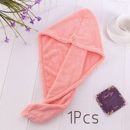 Quick-dry Hair Towel Women Hair Drying Hat Cap Hat Bath Hat Microfiber Solid Towel Cap Super Absorption Turban Hair Dry Cap