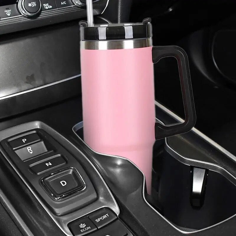 NEW 30oz Mug With Handle Insulated Tumbler Straw Stainless Steel Coffee Termos Cup In-Car Vacuum Flasks Portable Water Bottle