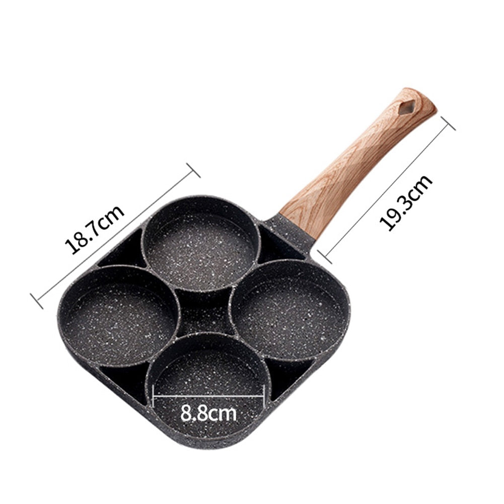 2/3/4 Hole Frying Pan Cooking Pot Non-Stick Pancake Maker Home Breakfast Egg Burger Pot for Gas Stove Induction Cooker Cookware