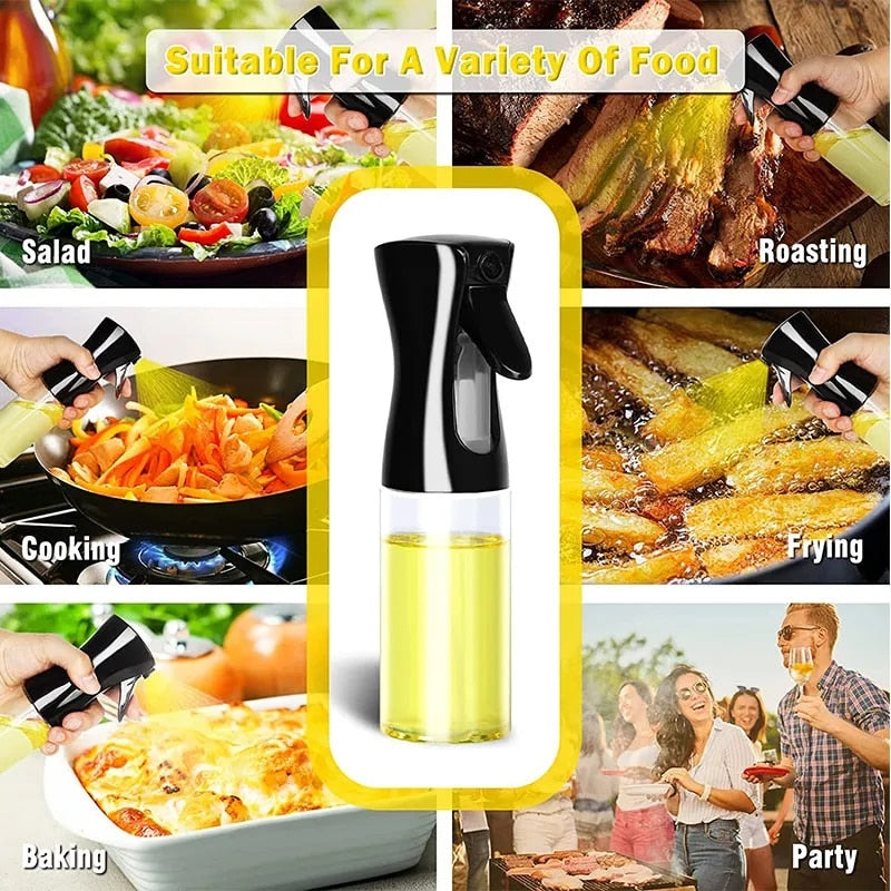 200ml Oil Spray Bottle Cooking Olive Oil Sprayer Kitchen Air Fryer BBQ Baking Oil Spray Empty Bottle Home Kitchen Cooking Tool