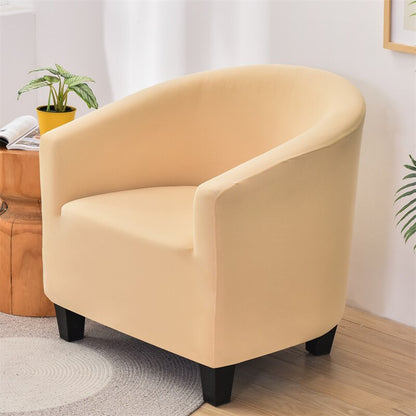 Single Seat Armchair All Cover Solid Color Stretch Club Couch Slipcover Simple Morden Style For Living Room Home Hotel Bar Decor