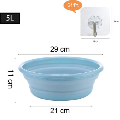 Portable Foldable Basin Silicone Travel Folding Wash Laundry Basin Safe Durable Foldable Easy to Store Basin Bathroom Supplies