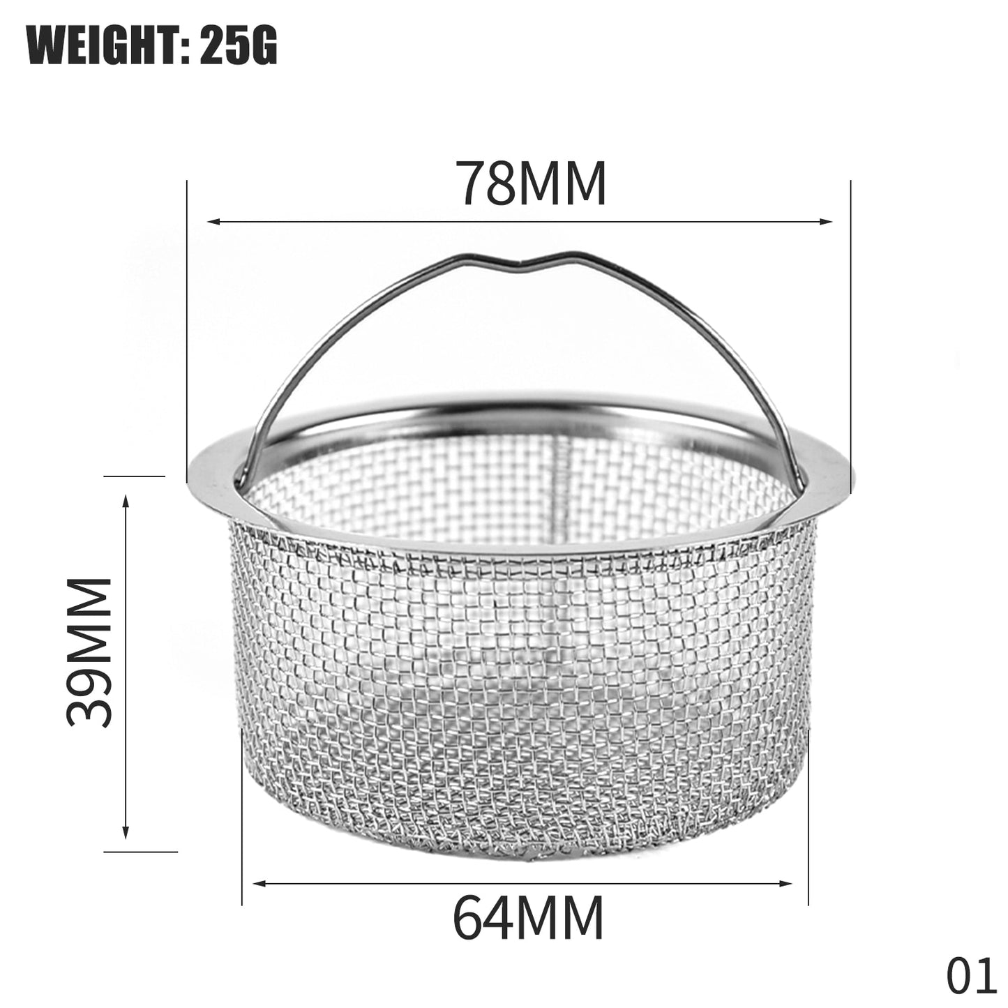 1PCS Kitchen Sink Filter Stainless Steel Mesh Sink Strainer Filter Bathroom Sink Strainer Drain Hole Filter Trap Waste Screen