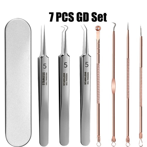 Professional Ultra-fine No. 5 Acne Blackhead Removal Tweezers Beauty Salon Pimples Needles Deep Cleaner Clip Face Skin Care Tool