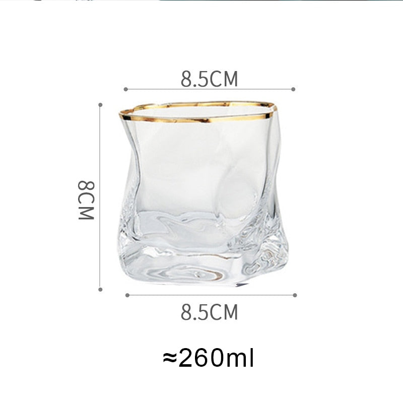 Irregular Whisky Glass Crystal Old Fashioned Whiskey Bar Wine Glass Tumbler Vodka Cup