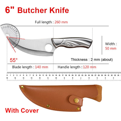 Stainless Steel Cleaver Chopping Kitchen Knife Chef Butcher Knives Meat Fruit Boning Fishing Hunting Camping Cooking Tools