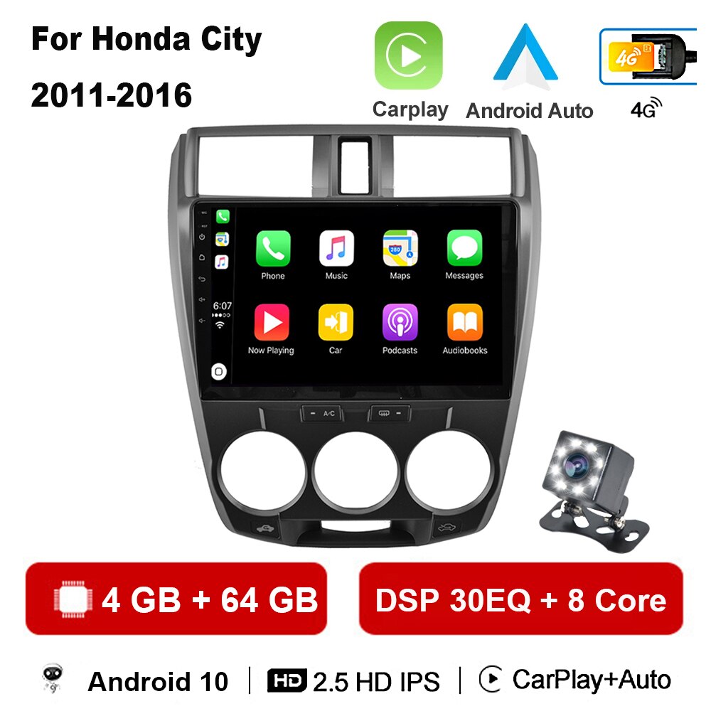 Android 2 Din Car Radio multimedia video player For Honda City 2008 2009 2010 2011 2012 2013 2014 navigation GPS audio 2din dvd