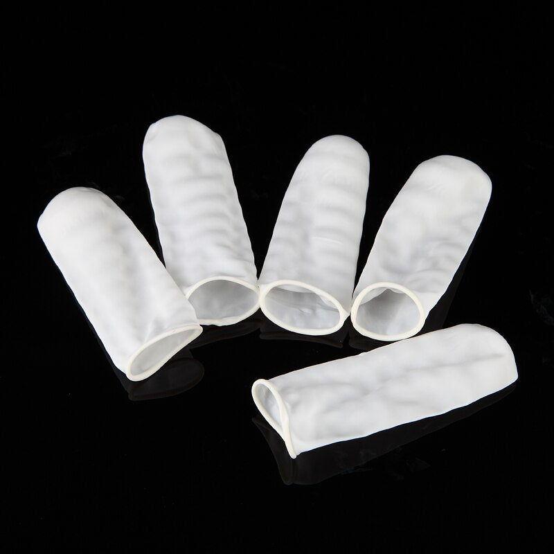 100Pcs Latex Finger Gloves Manicure Tools Nail Salon Equipment Nail Practice Hand Protector Cots