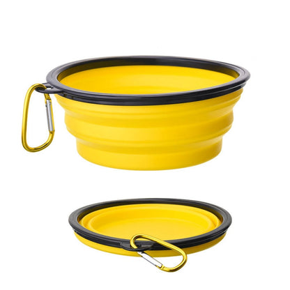 350/1000ml Large Collapsible Dog Pet Folding Silicone Bowl Outdoor Travel Portable Puppy Food Container Feeder Dish Bowl